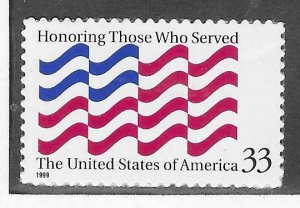 US# 3331 $.33 -Honoring those Who Served, MNH, Cat.  $13.00