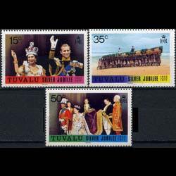 TUVALU 1977 - Scott# 43-5 QEII Reign Set of 3 NH