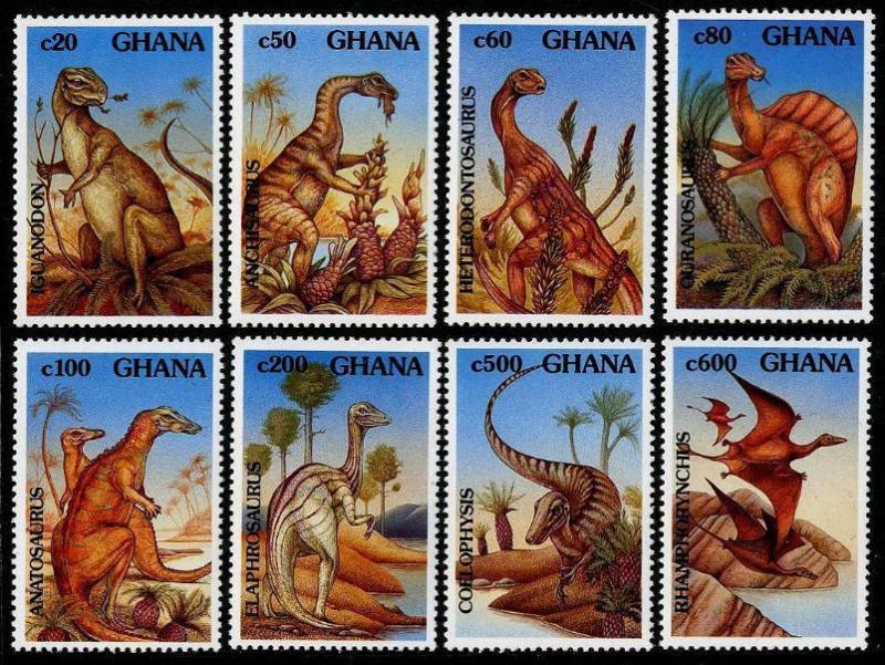 HERRICKSTAMP GHANA Sc.# 1453-60 Dinosaurs