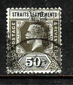 Straits Settlements-SC#164-used-50c black,green KGV-1914-