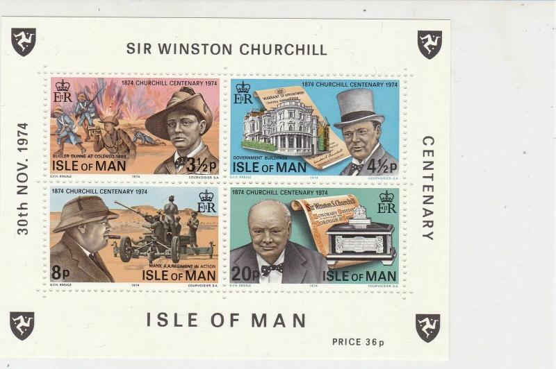 Isle of Man 1974 Sir Winston Churchill MNH Mini Stamps Sheet Ref 27099