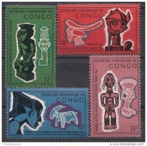 Congo MNH Set Of Masks & Sculptures 1966