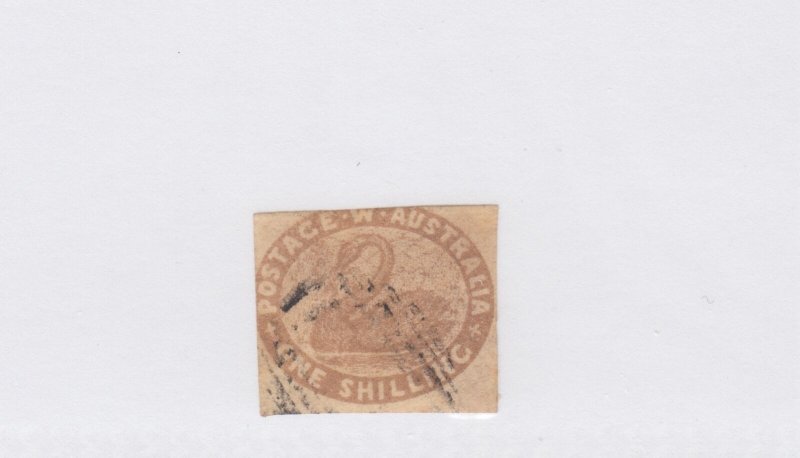 #5 one SHILLING  light cancel Cat $400 WESTERN AUSTRALIA