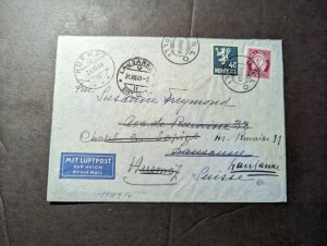 1940 Norway Airmail Cover Oslo to Huemoz Lausanne Switzerland