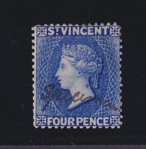 St. Vincent, SG 41 with Specimen Overprint, OG, unrecorded, w/ BPA certificate