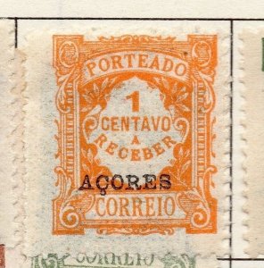 Azores 1920s Postage due  Issue Fine Mint Hinged 1c. Optd 141366