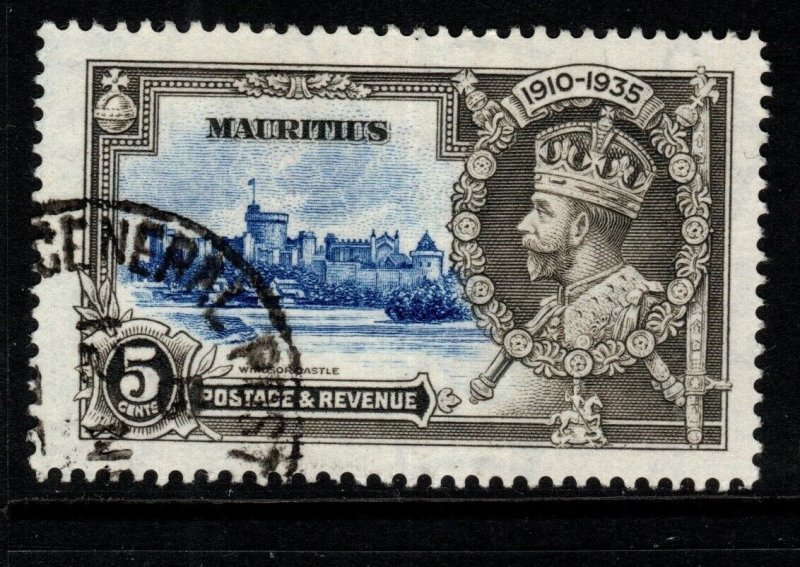 MAURITIUS SG245 1935 5c SILVER JUBILEE USED