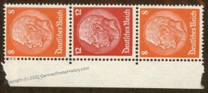 Germany 1933 Hindenburg MiS113  MH Wmk Net Se-Tenant Zusammendruck 109734