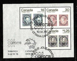 Canada-Sc#756a- id9-used sheet-Capex '78-Stamp on Stamp- 1978-