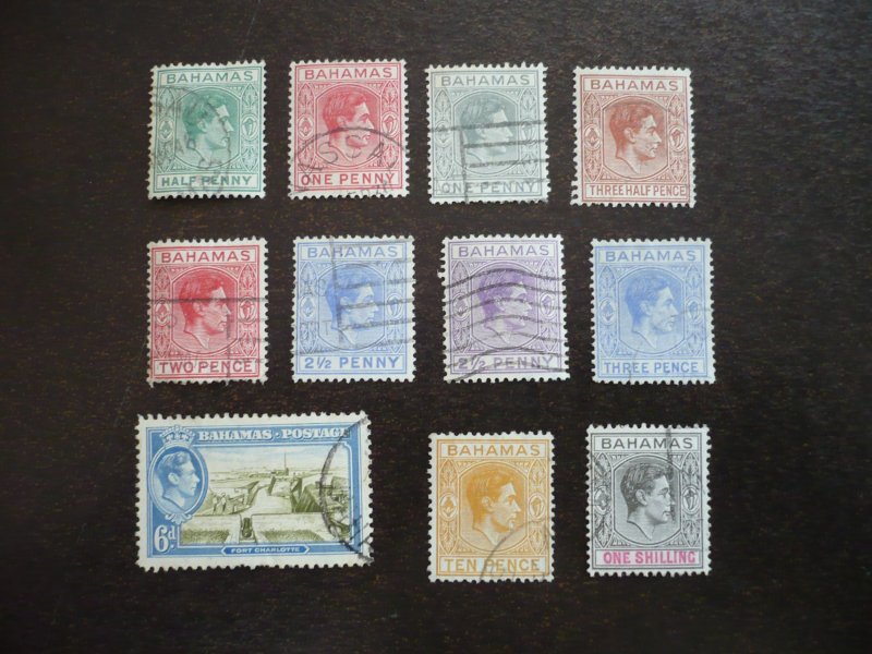 Stamps - Bahamas - Scott#100-116  - Used Part Set of 11 Stamps