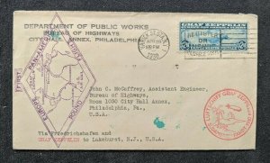 1930 C15 USA Graf Zeppelin Cover Pan America Flight Philadelphia Public Works