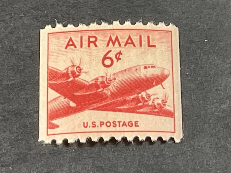 U.S.# C41-MINT NEVER/HINGED----SINGLE---CARMINE---AIR-MAIL---1949