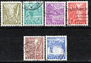 Switzerland Scott # 219 - 225, used