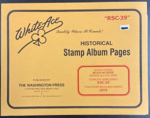 White Ace Historical Stamp Album Pages US Regular Single & Coil RSC-39 2015  NEW