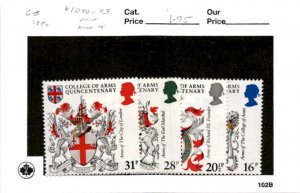 Great Britain, Postage Stamp, #1040-1043 Mint Hinged, 1983 Heraldry (AD)