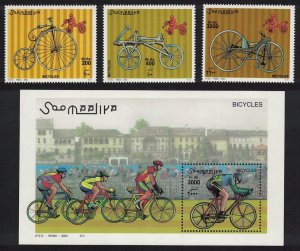 Somalia Bicycles 3v+MS 2000 MNH MI#819-821+Block 68