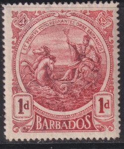 1916-18 Barbados Seal of the Colony 1 pence issue MMHH Sc# 129 CV $3.00 Stk #2