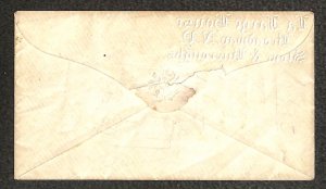 USA 11 STAMP NEW YORK BURROUGHS LA FARGE HOUSE HOTEL ADVERTISING COVER 1850s FF