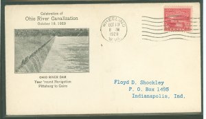 US 681 1929 2c Ohio River Canalization(single) with an addressed (to the cacht maker) FDC, with a Wheeling, WV cancel and a Shoc