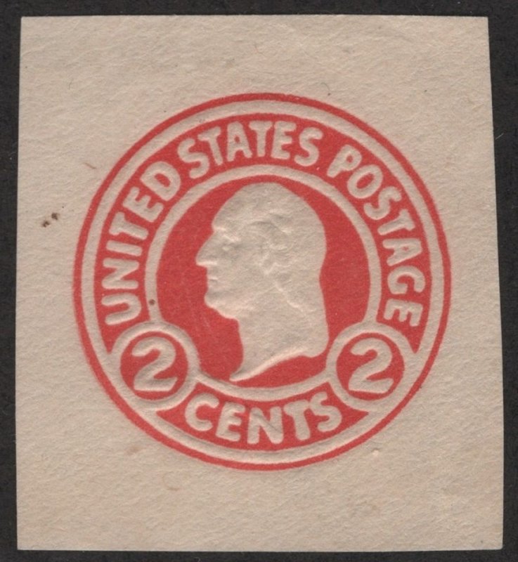 SC#U429d 2¢ Washington Cut Square (1916) Uncancelled