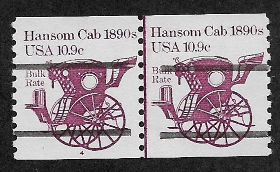 P#4 Sc1904a Precancel 10.9¢ Hansom Cab pair