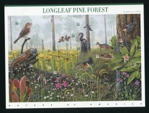 3611 Longleaf Pine Forest Nature of America Sheet of 10 34¢ Stamps MNH