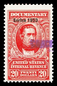 Scott R644 $20.00 1953 Dated Red Revenue Used F-VF Cat $22.50