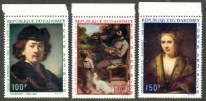 DAHOMEY 1969 ART PAINTINGS Airmail Set Sc C113-C115 MNH