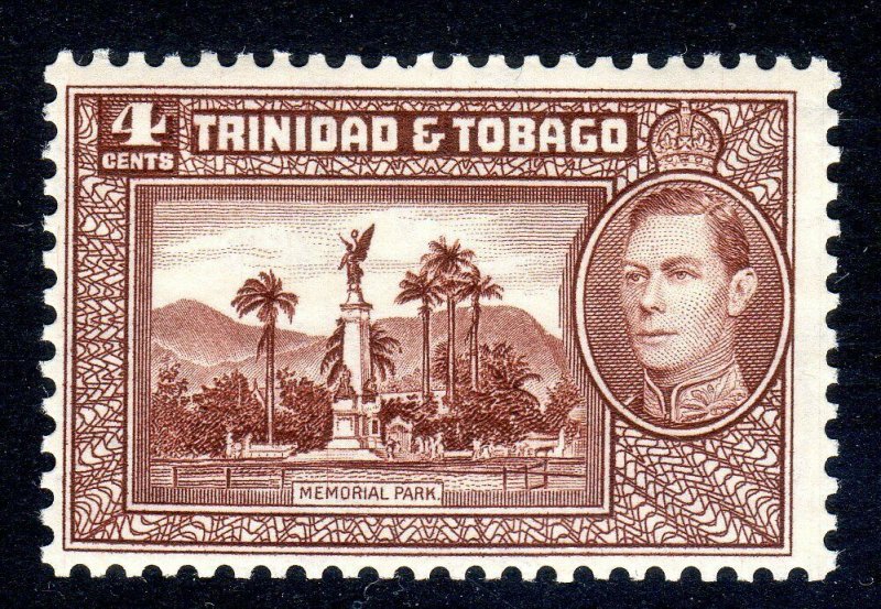 TRINIDAD  AND TOBAGO  --  1938-44  --SG 249       4 cents  choc  MNH UM  cv £30