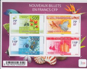 2014 New Caledonia New Banknotes Stamps SS (Scott 1171) MNH