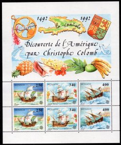 EUROPA 1992 - Monaco - The 500th Ann. of the Discovery of America - MNH S/S