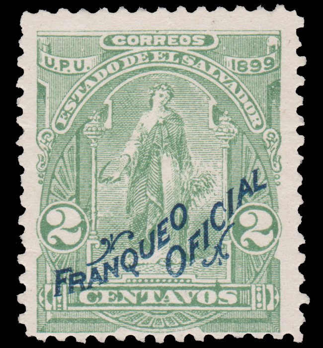 EL SALVADOR 1899 OFFICIAL STAMP. SCOTT # O150. UNUSED. # 2