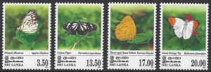 Sri Lanka #1293-6, mint set, butterflies issued 1999