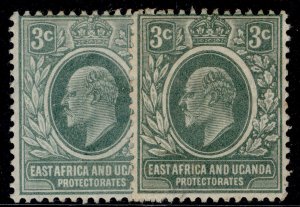 EAST AFRICA and UGANDA QV SG35 + 35a, 2a SHADE VARIETIES, M MINT. Cat £47.