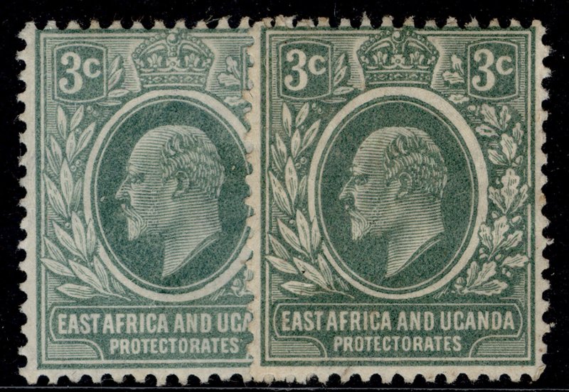 EAST AFRICA and UGANDA QV SG35 + 35a, 2a SHADE VARIETIES, M MINT. Cat £47.