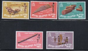 British Solomon Islands Sc 254-258 1973 Musical Instruments stamp set mint NH