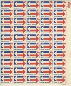 US, #E23  60¢ Special Delivery Complete sheet  of 50 Mint Never Hinged Perfect!!