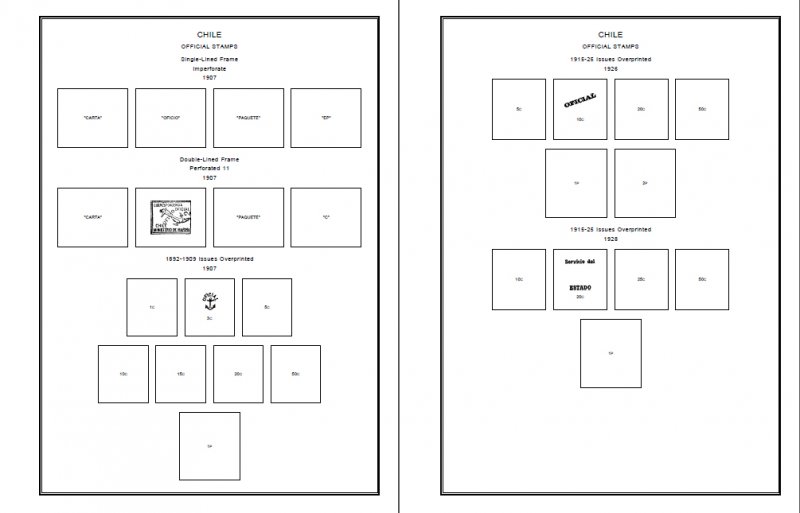 CHILE STAMP ALBUM PAGES 1853-2011 (274 PDF digital pages)
