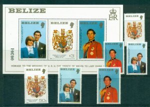 Belize 1981 Charles & Diana Wedding + MS MUH Lot30187