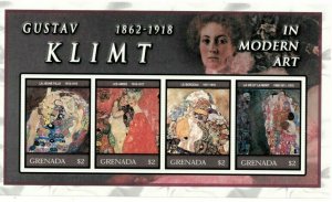 Grenada 2003 - Gustav Klimt Art Painting - Sheet Of 4 Stamps - Scott #3339 - MNH