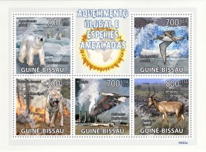 GUINEA BISSAU - 2009 - Global Warming - Perf 5v Sheet - Mint Never Hinged