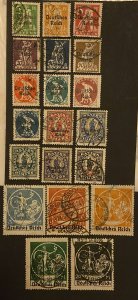 [AG] Germany LOT 1920-1921 Mi 119-138 Overprint Deutsches Reich USED Mi-CV 128$