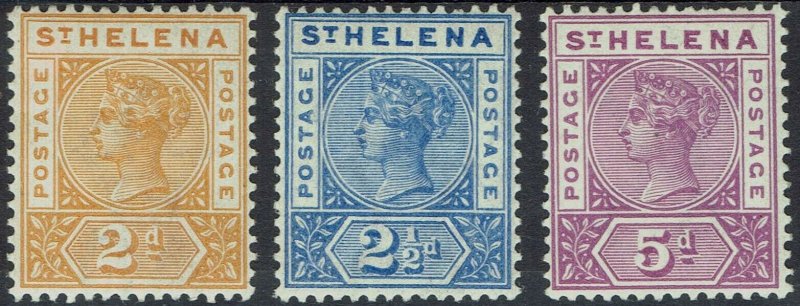 ST HELENA 1890 QV KEY TYPE 2D 21/2D AND 5D 