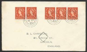 GB 1958 cover BANGOR - CREWE TPO railway cancel............................50597