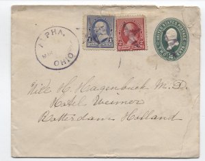 c1891 Alpha Ohio star fancy cancel cover to Holland [h.5004]