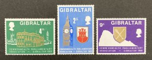 Gibraltar 1969 #219-21, Parliament, MNH.