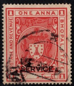 India - Bhopal Feudatory state  Scott o10 Official Used