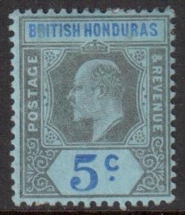 Br Honduras Scott 60 - SG82, 1902 Crown CA 5c MH*