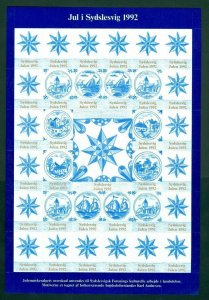 Denmark. Southslesvig Christmas Sheet 1992 Mnh. Wall Tile's