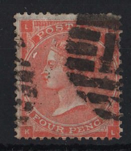 GB 1862 4d bright red vgu sg79 cat £170